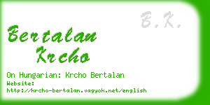 bertalan krcho business card